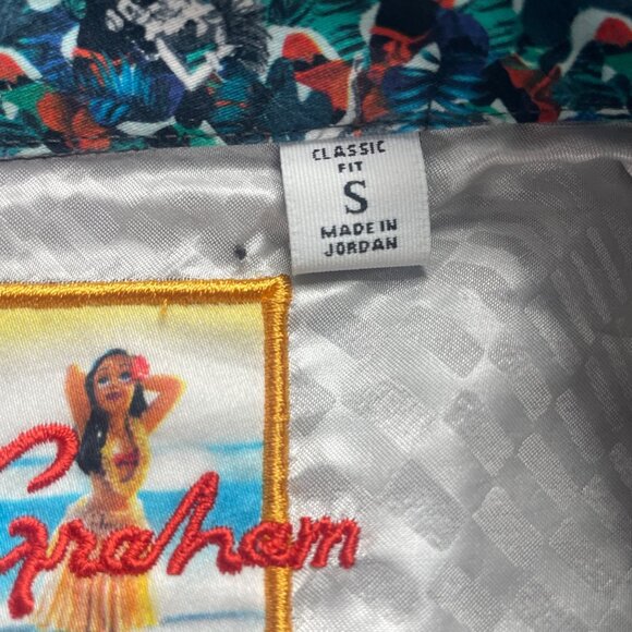 Robert Graham Mens Houndstooth Dress Shirt With Floral Trim Size M - Picture 8 of 16